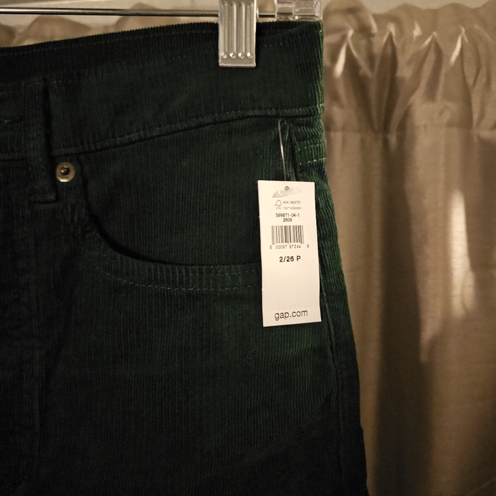Petite High Rise Cigarette Cords with Secret Smoothing Pockets - Picture 3 of 8